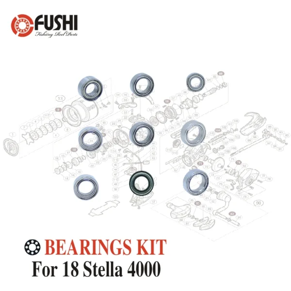 Fishing Reel Stainless Steel Ball Bearings Kit For Shimano 18 Stella 4000 / 03808 Spinning reels Bearing Kits - Image 4