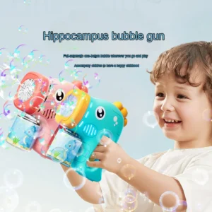 Children's seahorse automatic bubble machine, bubble gun, children's bubble machine, soap bubble manufacturer, summer toy